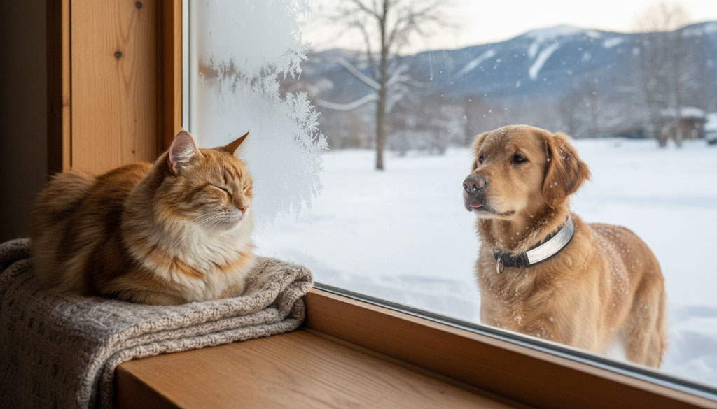 Wintertipps für Katzen und Hunde.