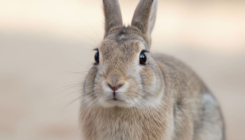 Kaninchen blickt direkt in die Kamera – Symbolbild zum EU-Beschluss gegen Tierversuche für Reinigungsmittel