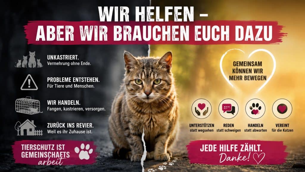 Symbolisches Bild zu Streunerkatzen, Kastration und gemeinsamer Verantwortung im Tierschutz in Augsburg und Aichach